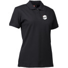 Stretch Poloshirt | Damen veredelt mit Logo Focuswater weiss - Stick - 5x4.4 - weiss/rot/schwarz